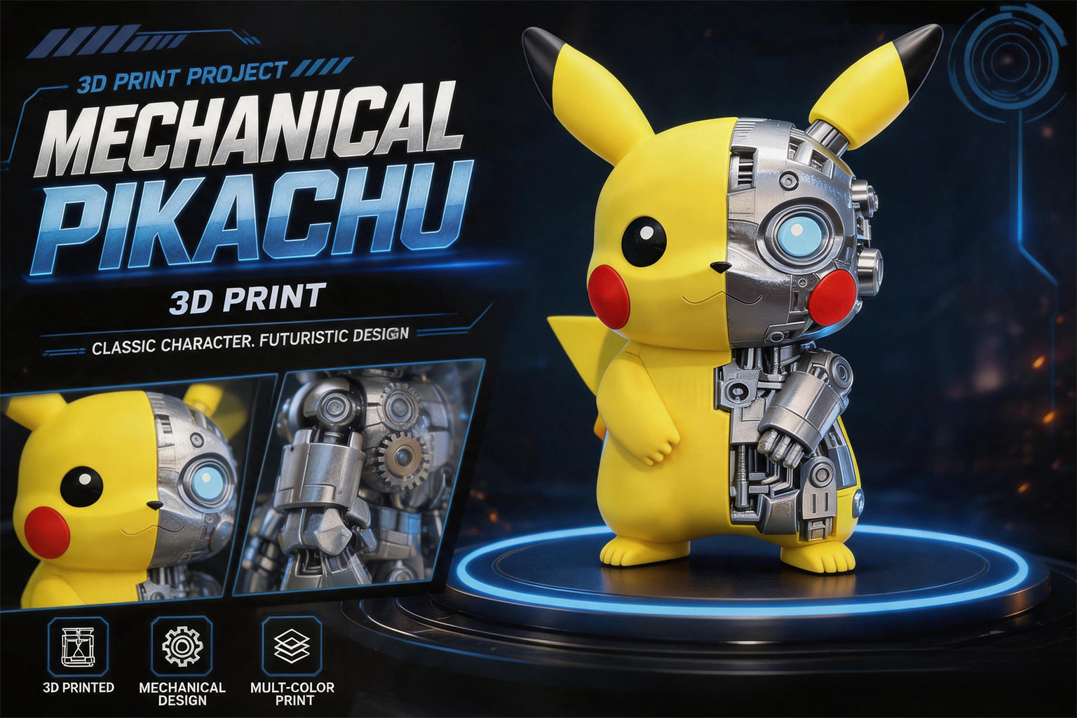 Mechanical Pikachu 3D Print