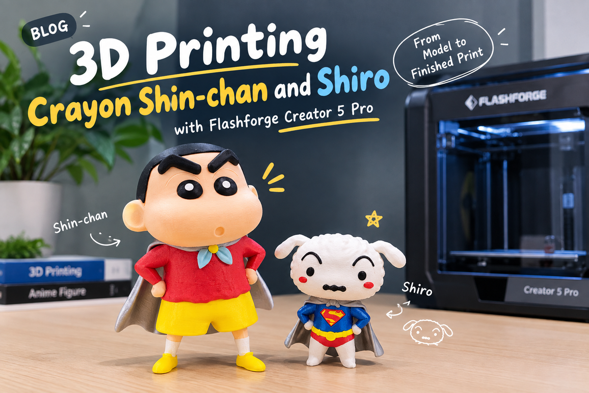 3D Printing Shin-chan & Shiro with Flashforge Creator 5 Pro
