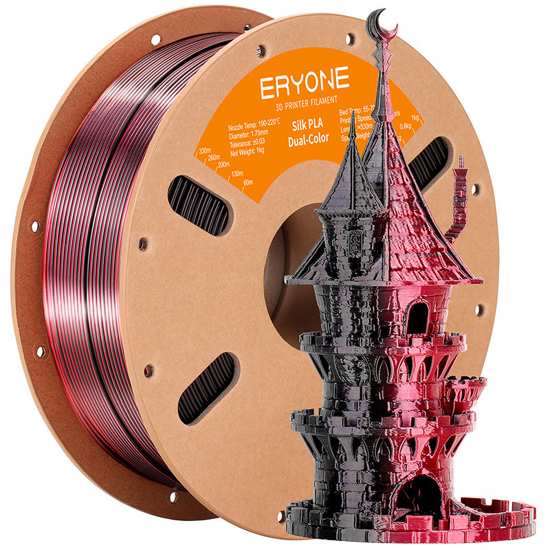 black red eryone pla silk dual color