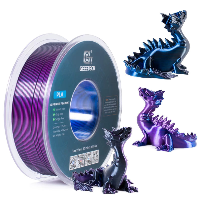 blue purple black geeetech tri silk pla