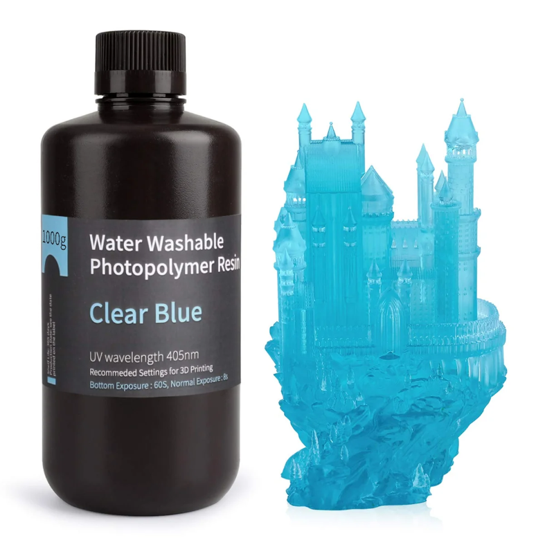 clear blue water washable resin