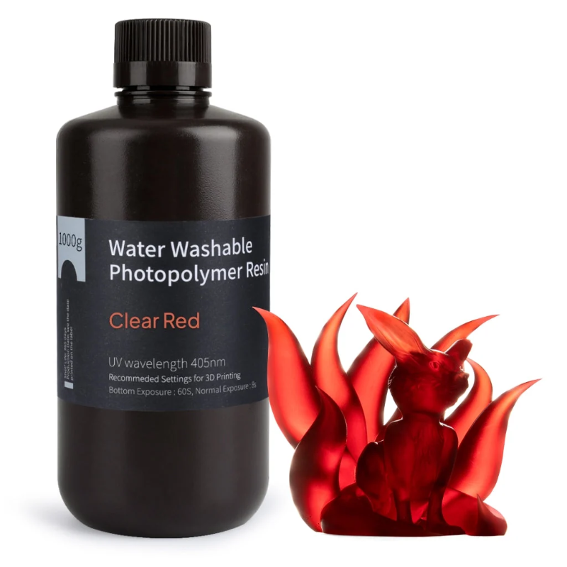 clear red water washable resin