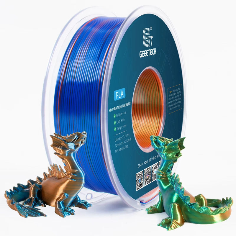 orange blue green geeetech tri silk pla