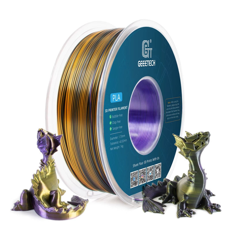 purple gold black geeetech tri silk pla