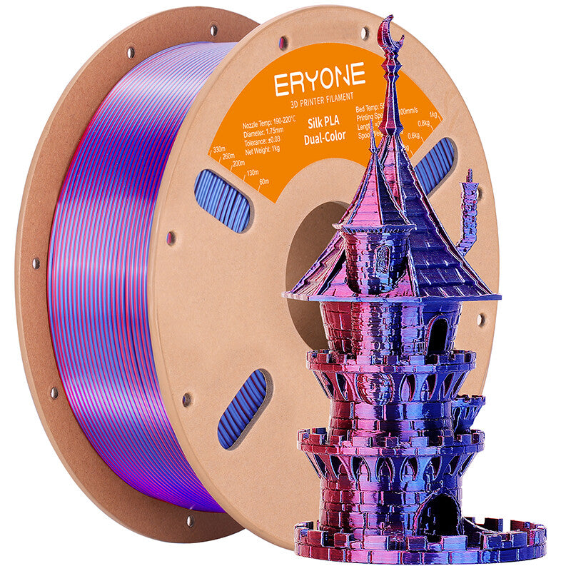 red blue eryone pla silk dual color
