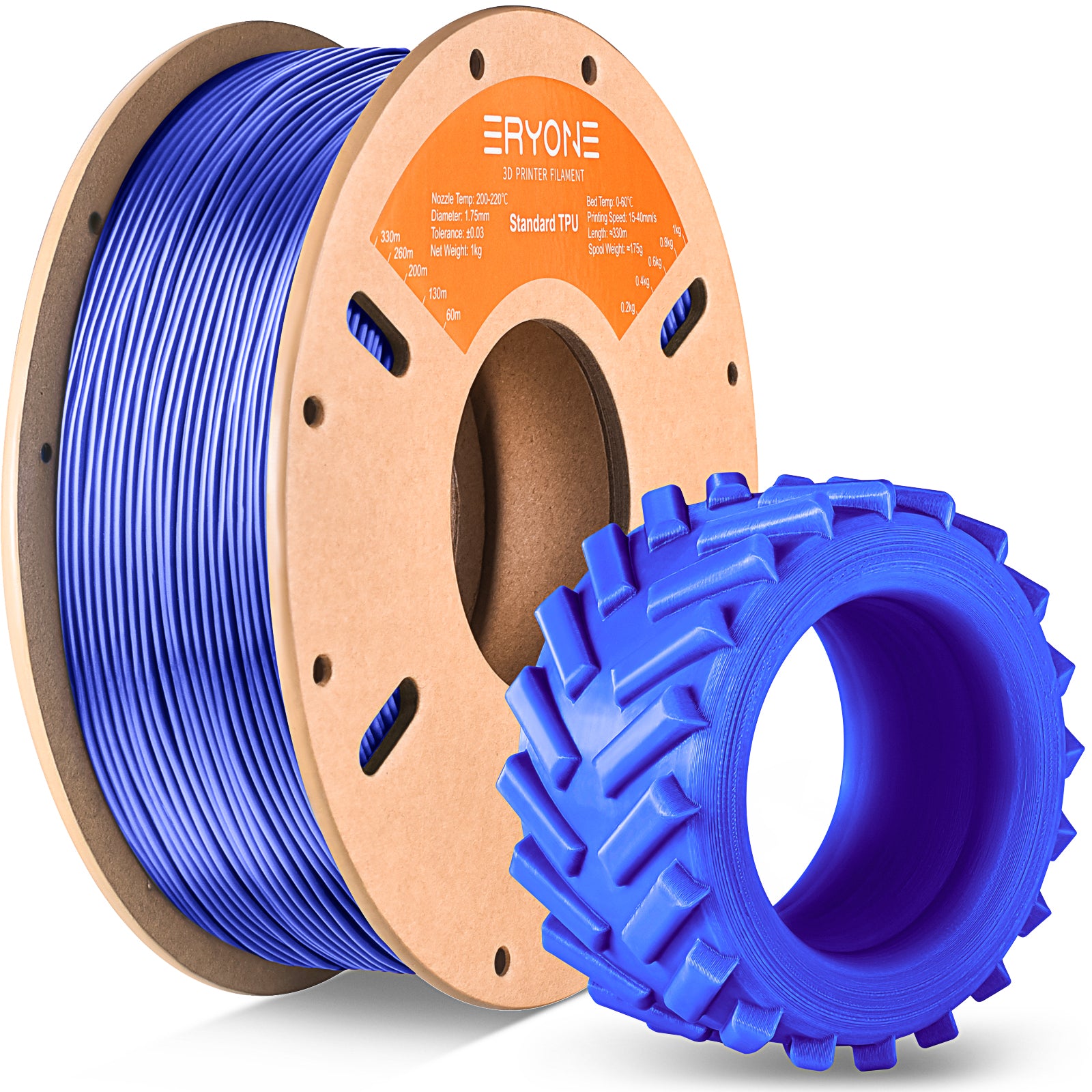 solid blue tpu filament eryone