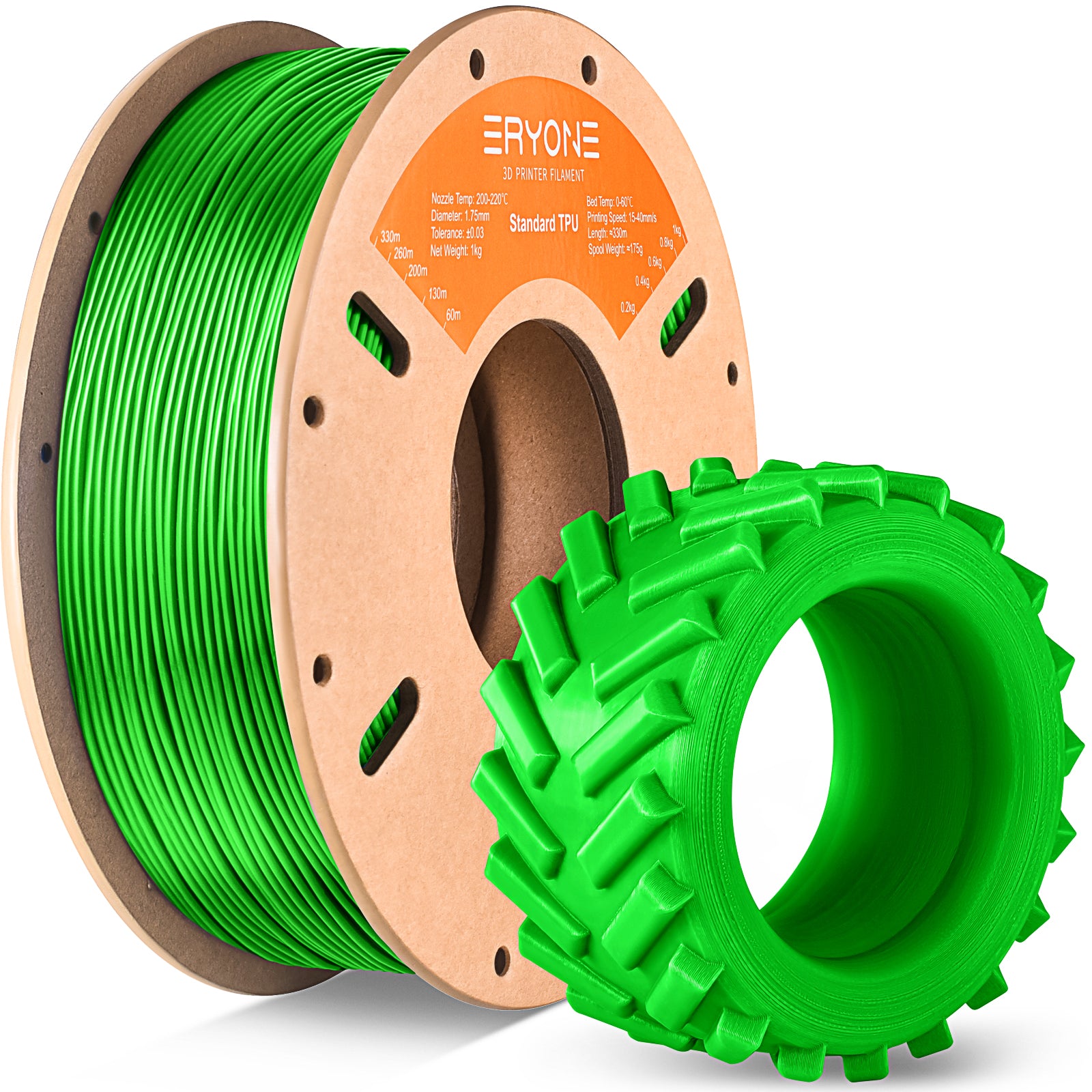 solid green tpu filament eryone
