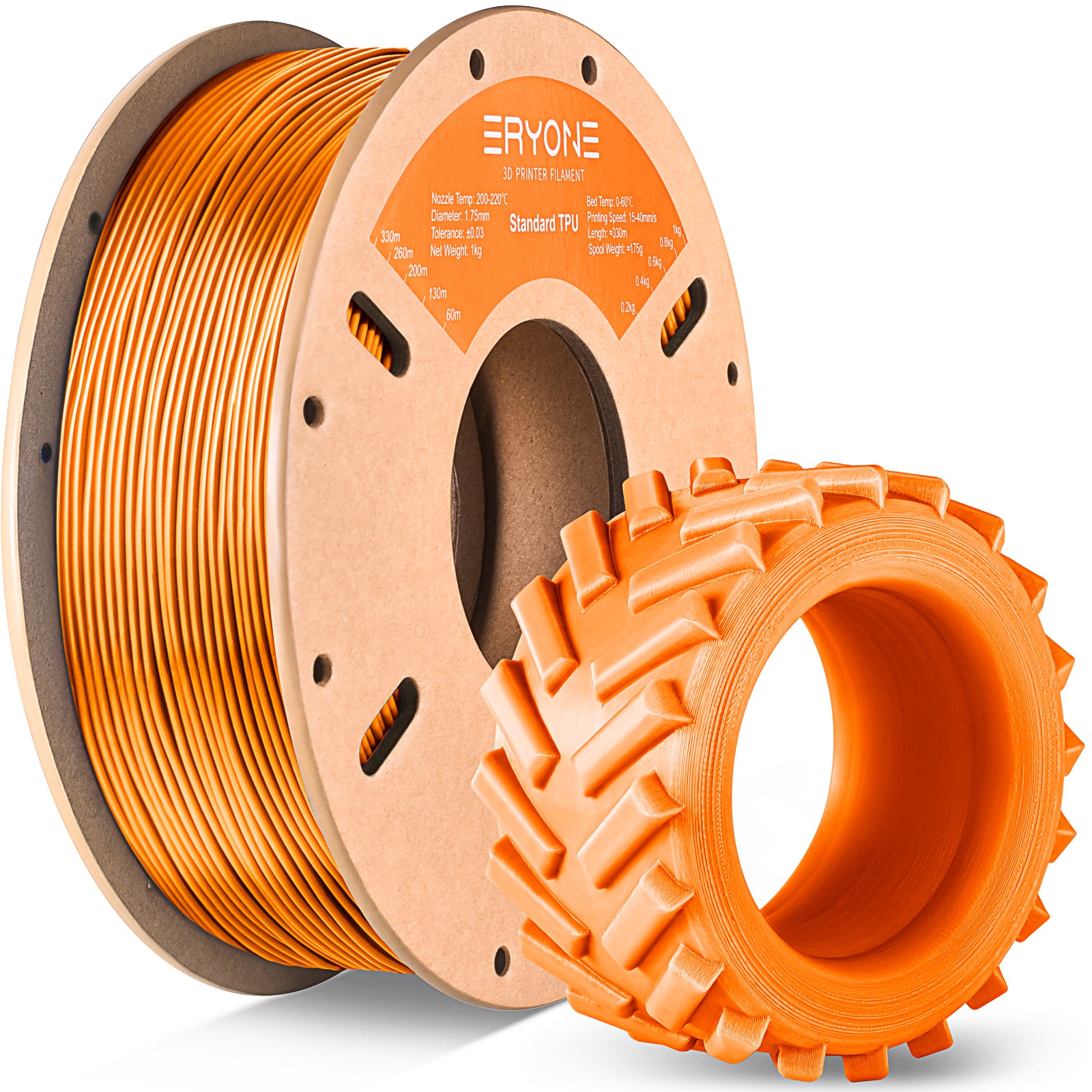 solid orange tpu filament eryone