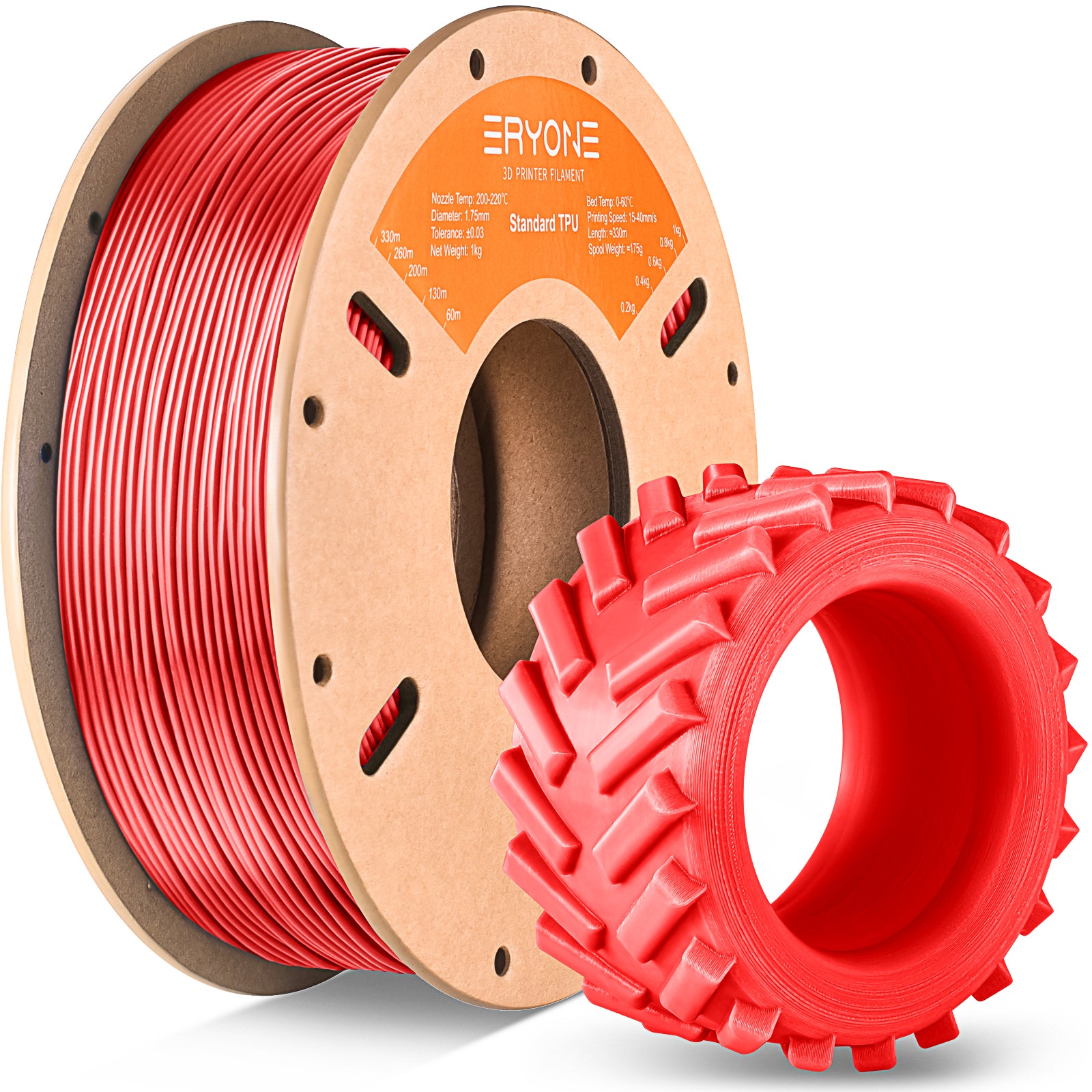 solid red tpu filament eryone