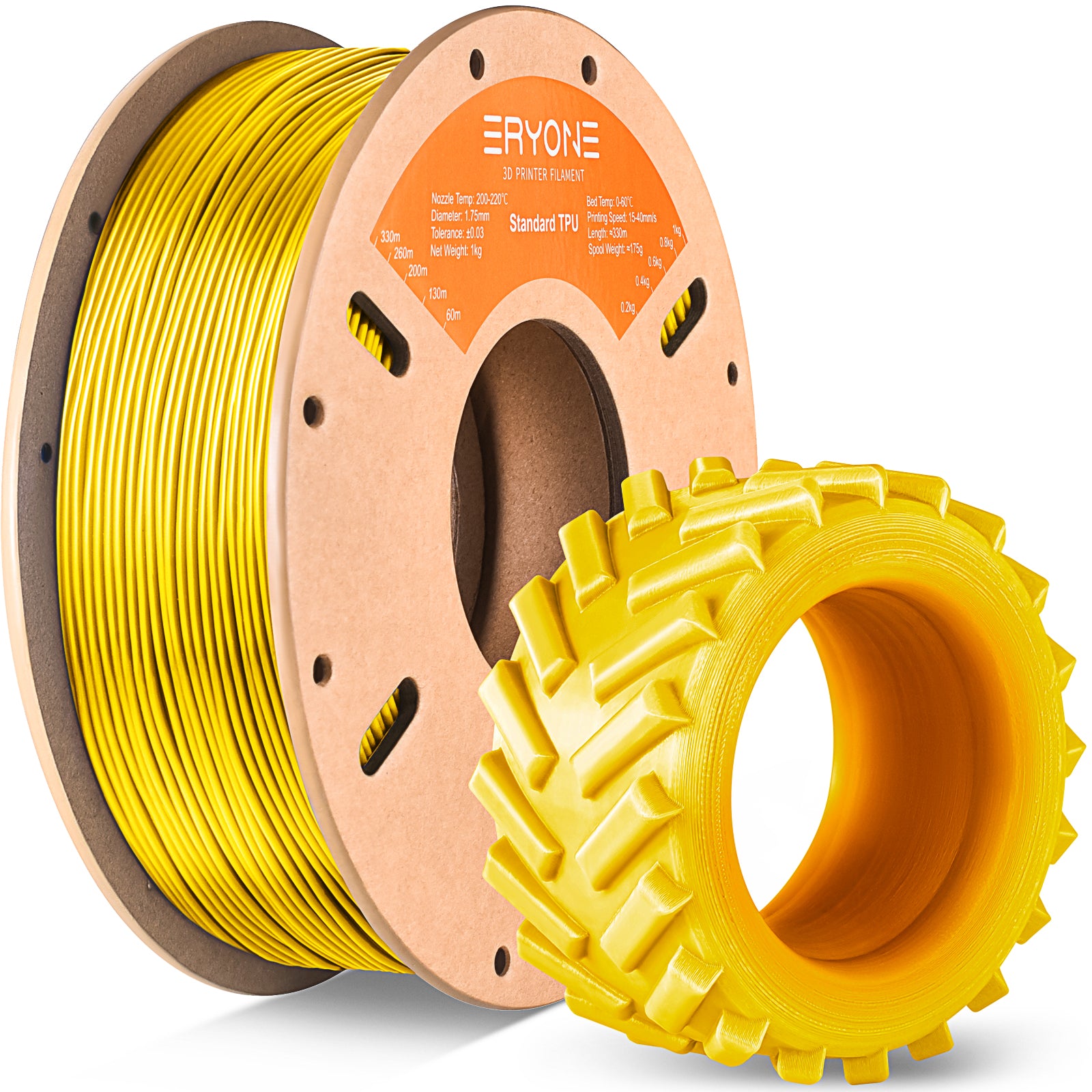 solid yellow tpu filament eryone