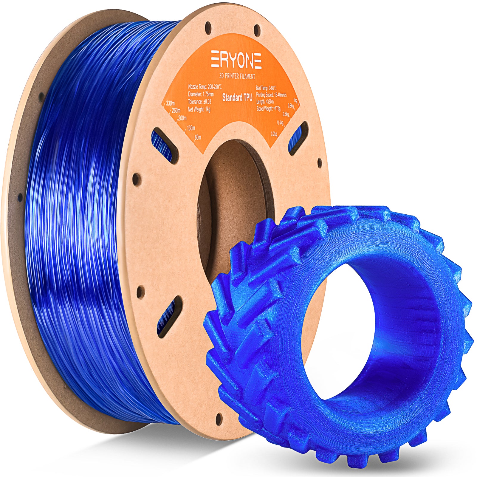 transparent blue tpu filament eryone