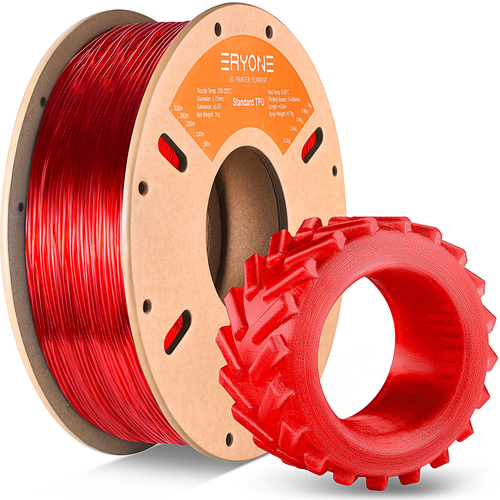 transparent red tpu filament eryone