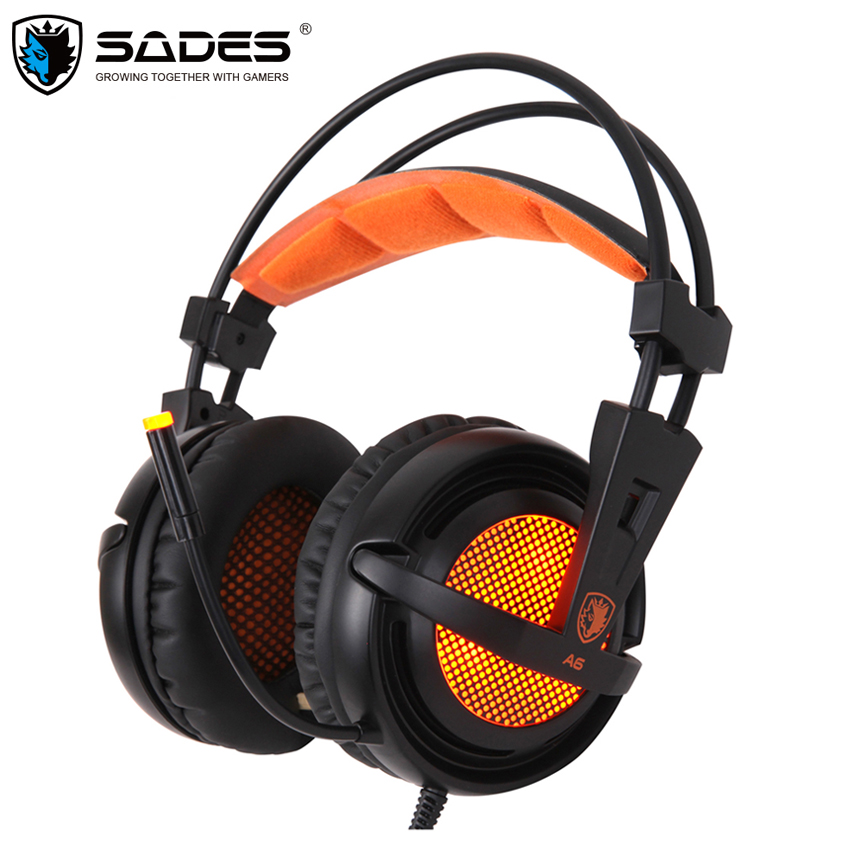 

Sades A6 Stereo USB Gaming Headset with Microphone LED Light for PC Gamer