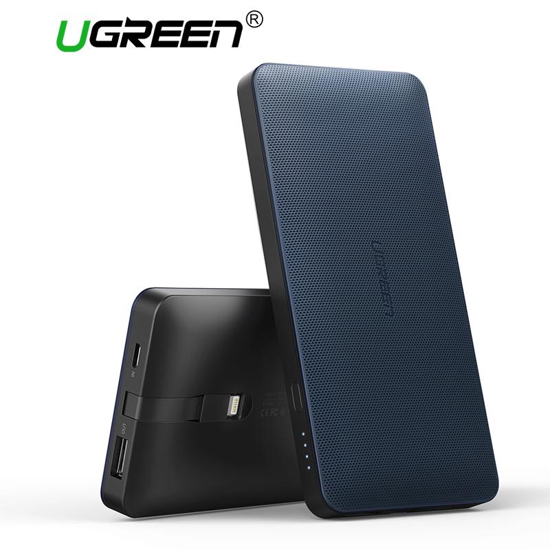 

Ugreen PB102 10000mAh Power Bank Built-in 8 Pin Charge Cable Support Fast Charge