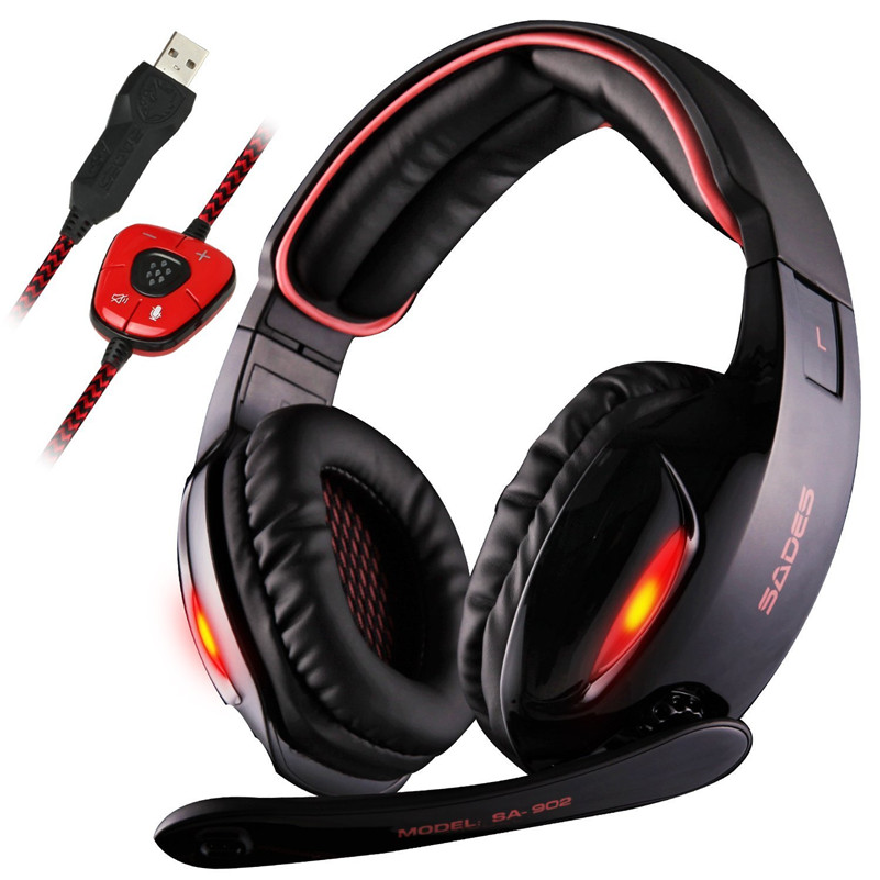 

Sades SA-902 7.1 Surround Sound USB Gaming Headset with Mic and LED Light for PS4