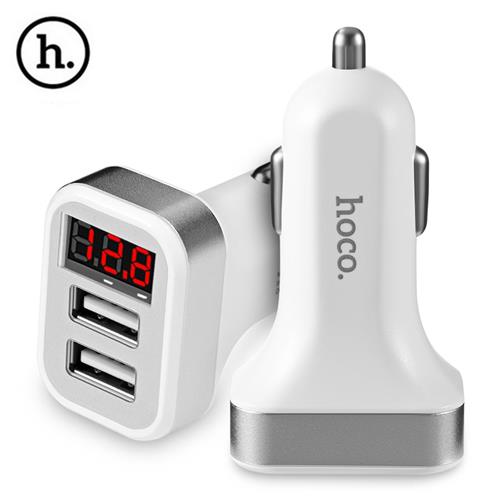 

HOCO Z3 Dual USB Port Car Charger Digital Display Charging Adapter