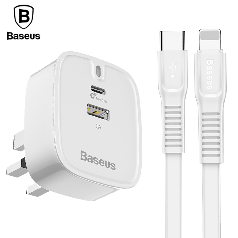 

Baseus 30W PD Fast Charger USB Type-C+2A Charger Adapter for iPhone 8/X