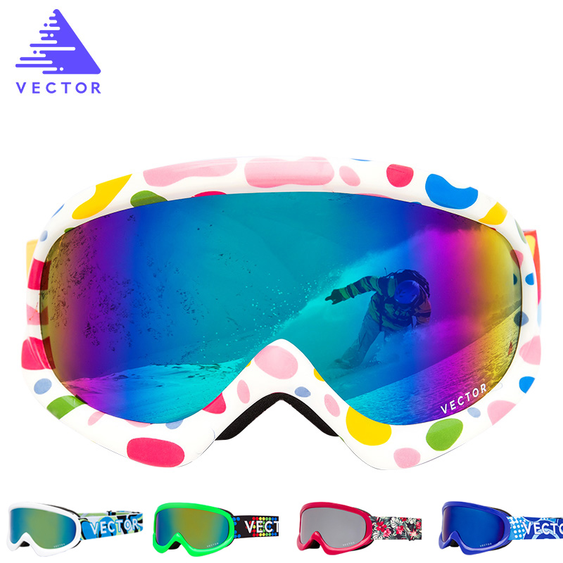 

VECTOR Kids Ski Goggles UV400 Anti-fog Winter Girls Boys Eyewear