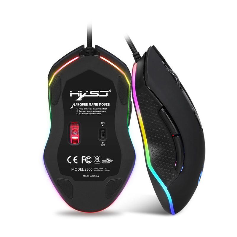 HXSJ S500 Wired RGB Backlit Gaming Mouse | GearVita