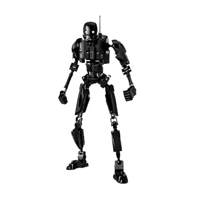 creative black robot block toy