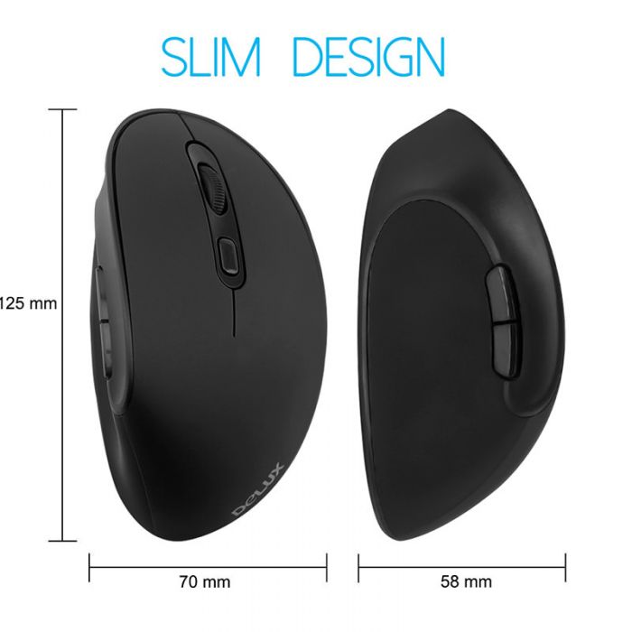 Shop for Delux M618SE Ergonomic Vertical Wireless Mouse at Great Prices ...