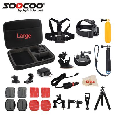 SOOCOO Action Camera Accessories Chest Belt Strap Car Wrist Strap Monopod Kit 