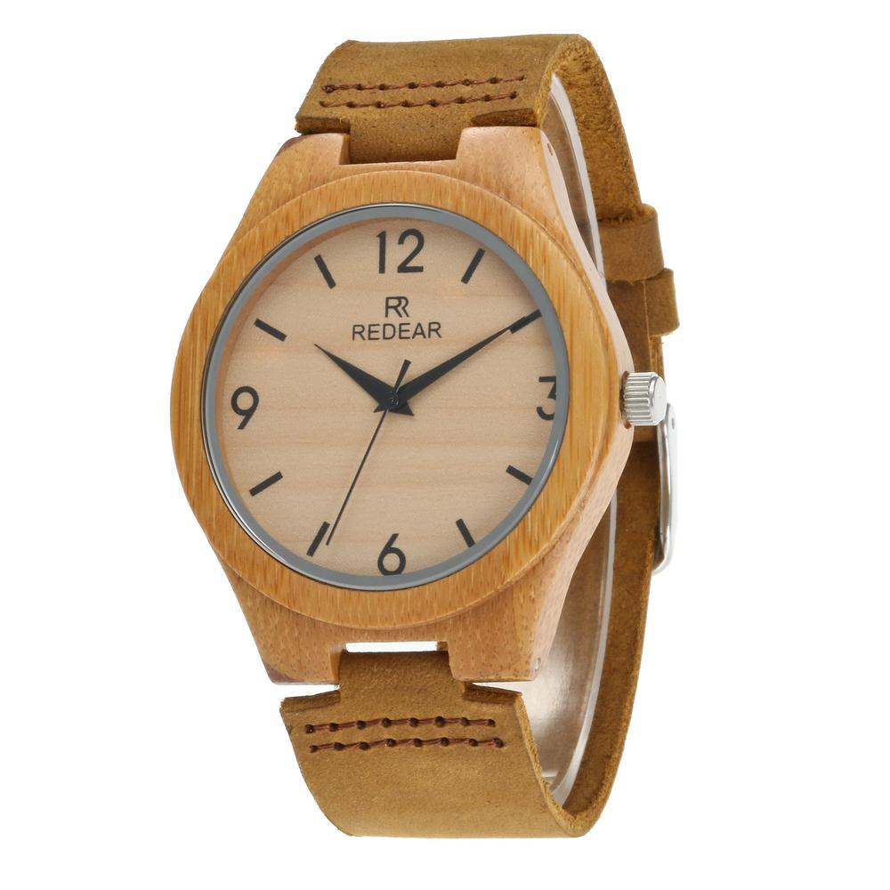 

Redear SJ1448-9 Wooden Quartz Watch-Male Brown