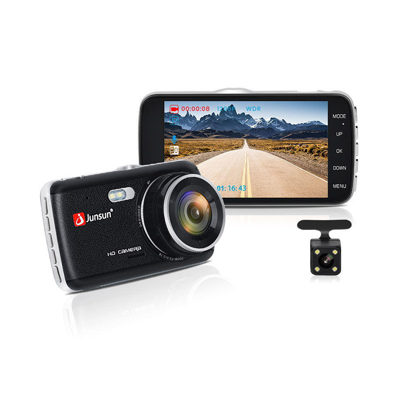 

Junsun H7N Car DVR 1296P Dual Lens Camera Auto Recording with Waterproof Rear Camera