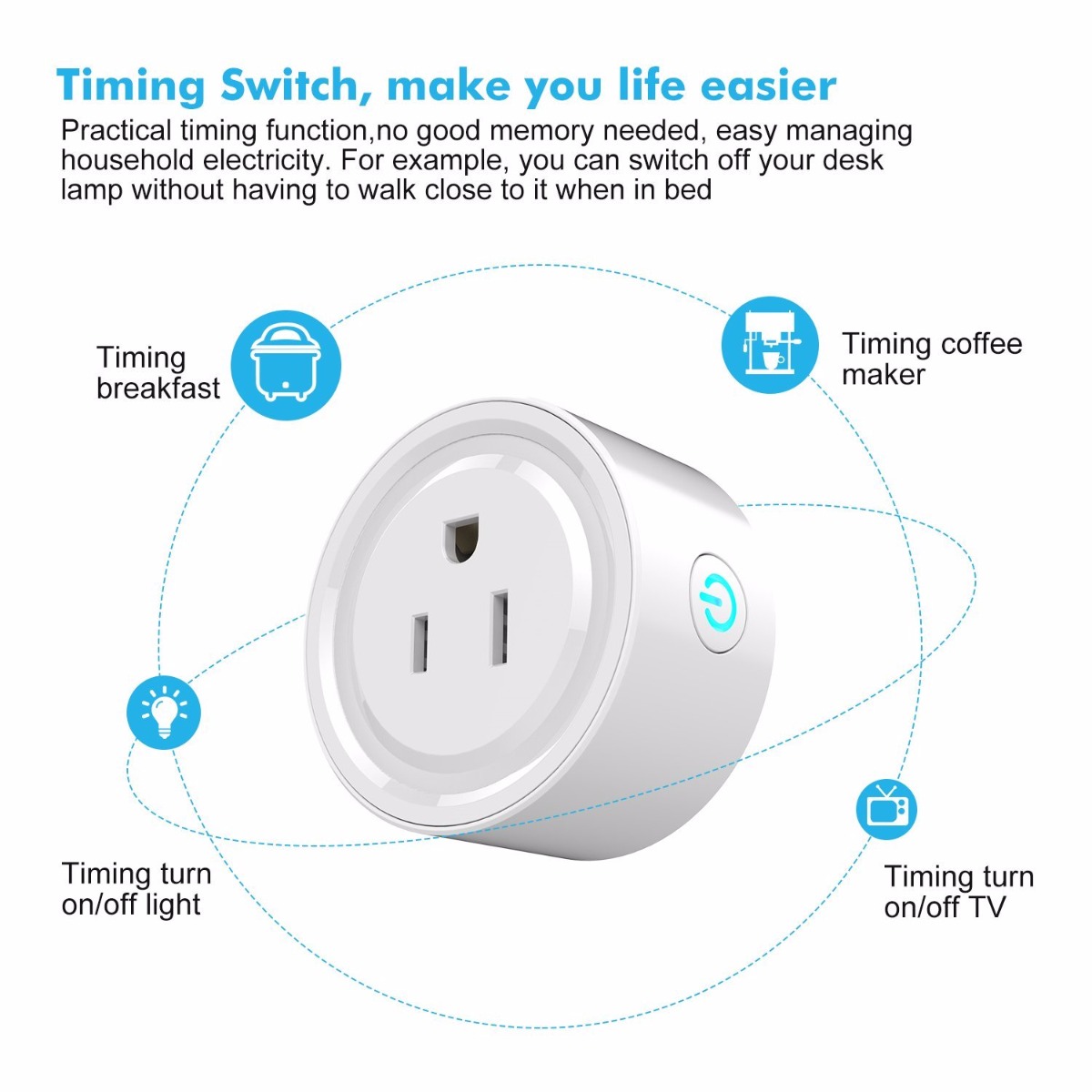 Wireless Smart Plug Outlet with Timing Function 