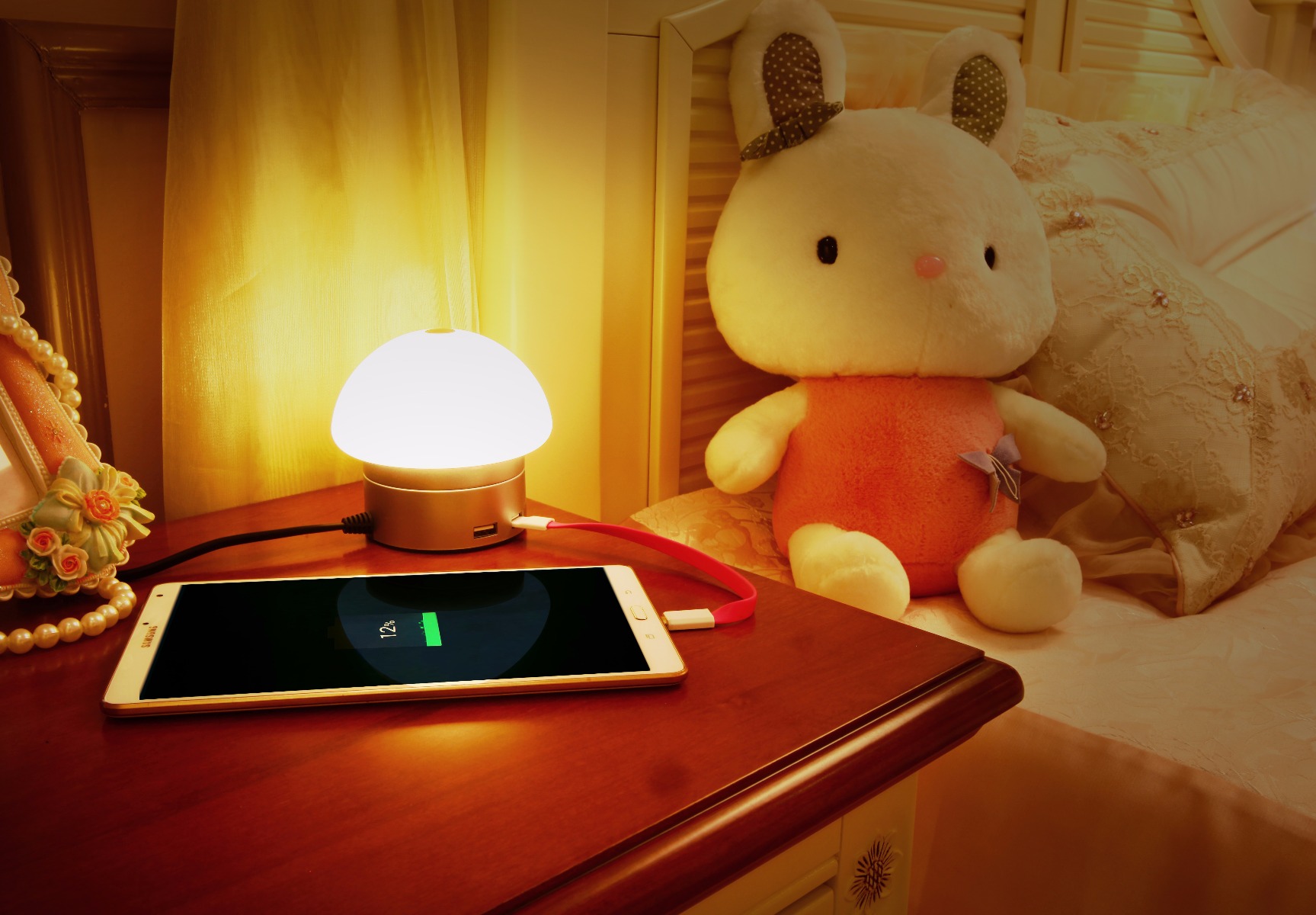 Seenda USB Charger 6 Port Hub Desktop LED Touch Lamp