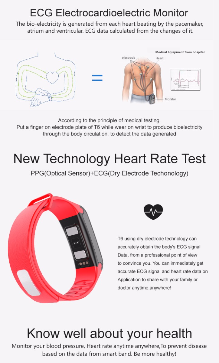 TOLEDA TLWT6 Smart Watch Bluetooth 4.0 Waterproof Heart Rate Monitoring 