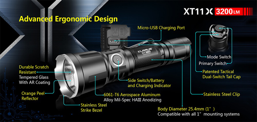 klarus xt11x tactical flashlight