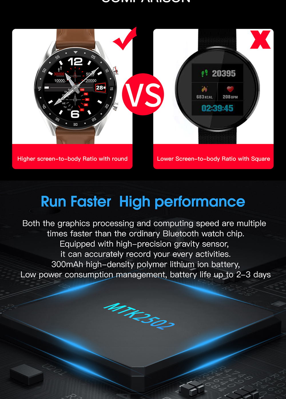 microwear l7 bluetooth smartwatch for sale