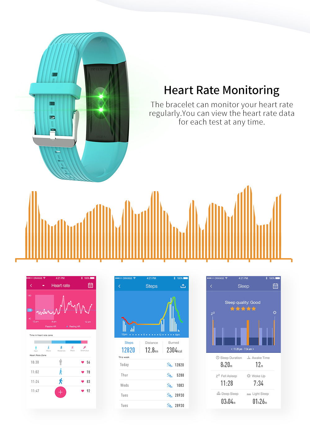 newwear q18 smart bluetooth wristband for sale