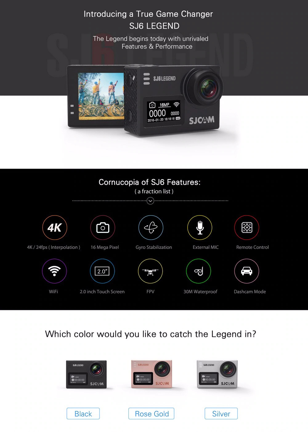 sjcam sj6 legend action camera