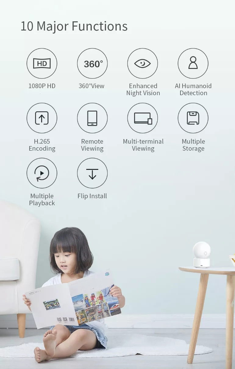 xiaomi xiaobai smart home wifi ip camera