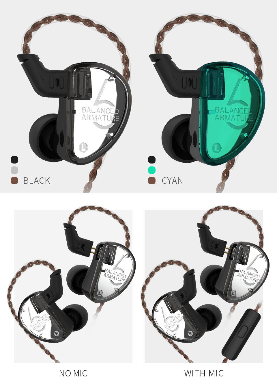 buy kz as06 wired earphones