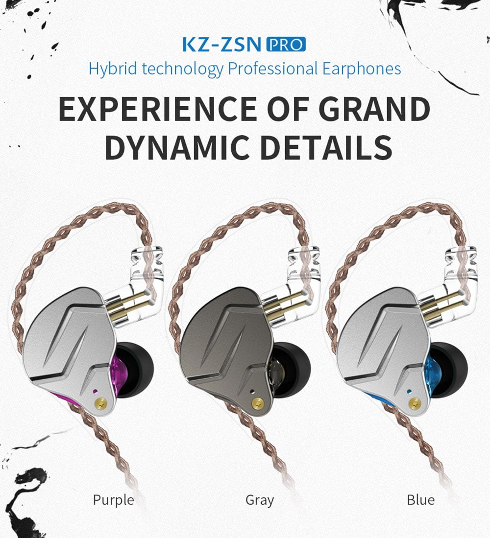 kz zsn pro wired earphones