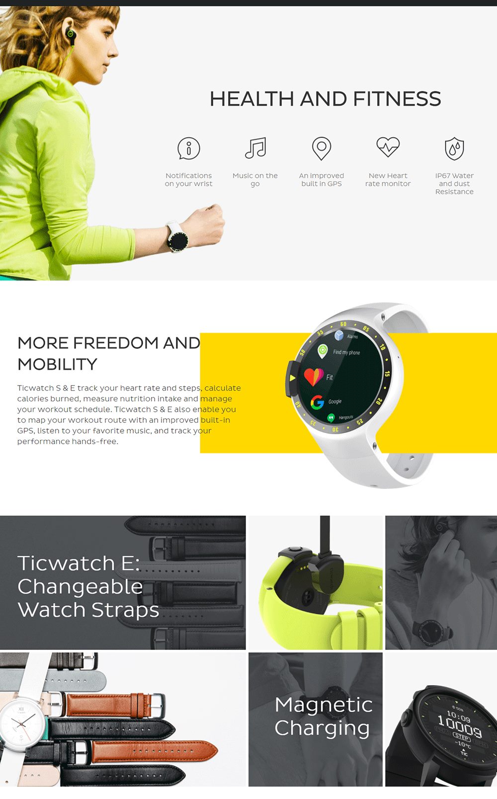 ticwatch e sports smartwatch for sale