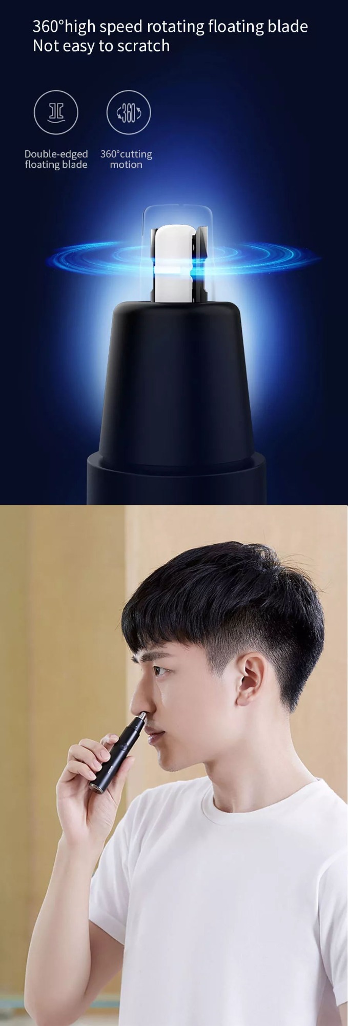 xiaomi yueli hr-310bk h31 electric nose hair trimmer for sale