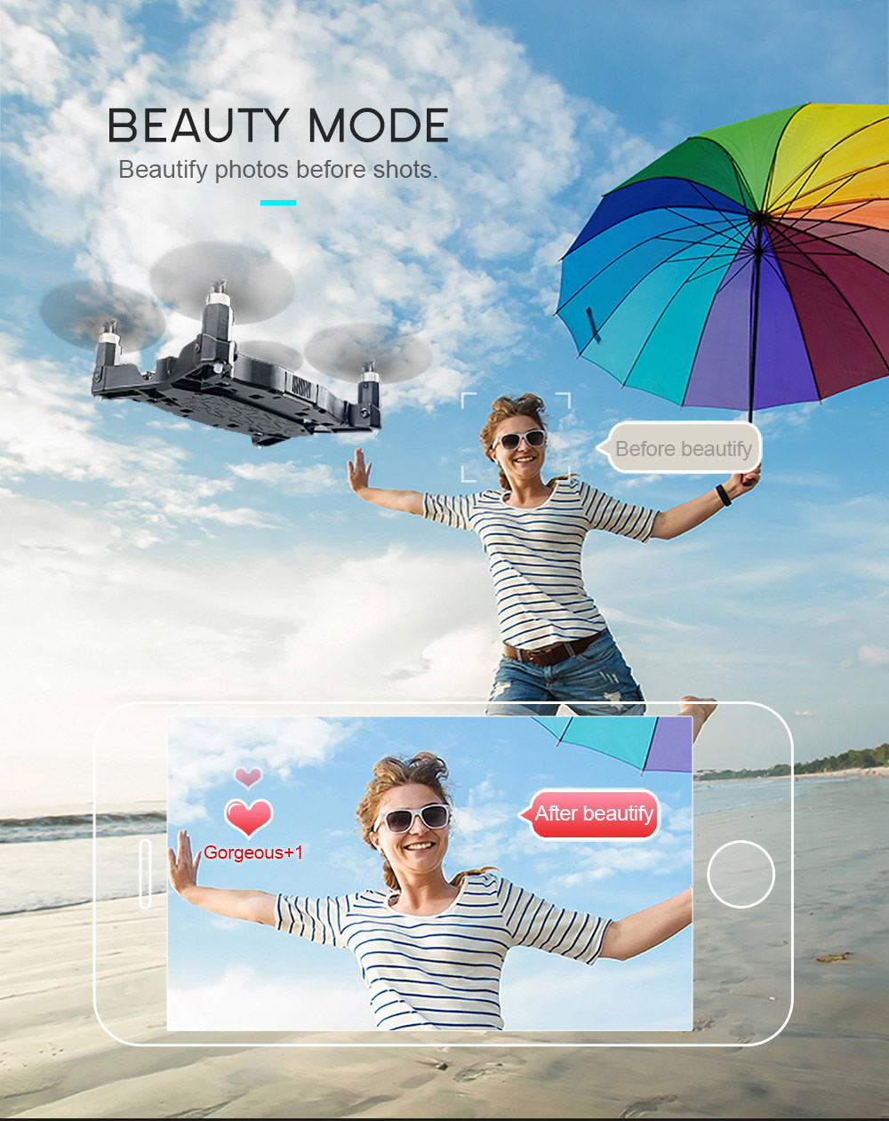 jjrc h49 sol wifi mini foldable rc pocket selfie drone for sale