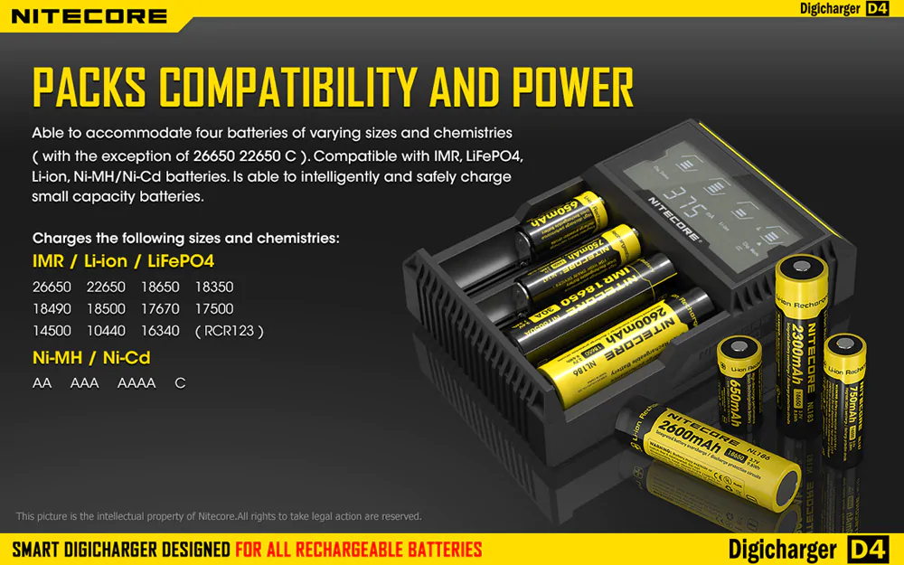 new nitecore d4 battery charger