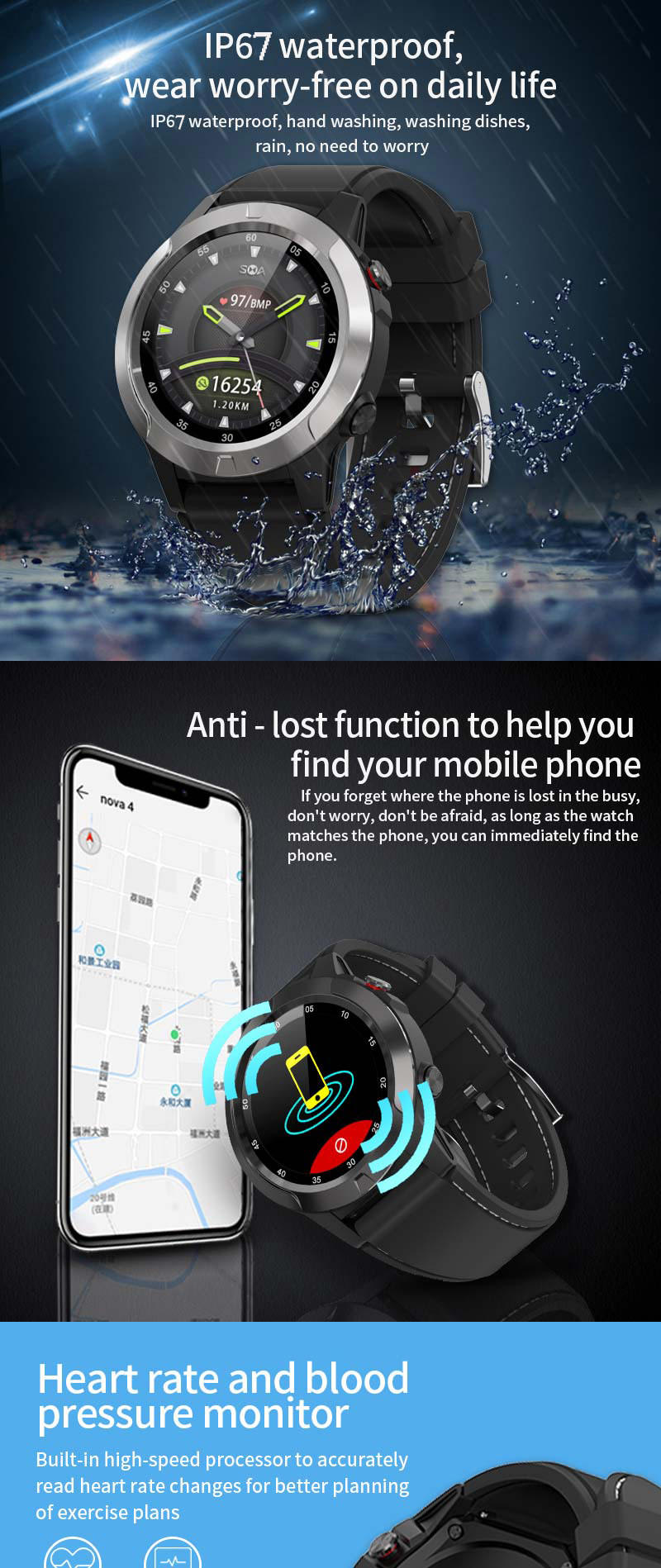 new sma-m4 bluetooth smartwatch
