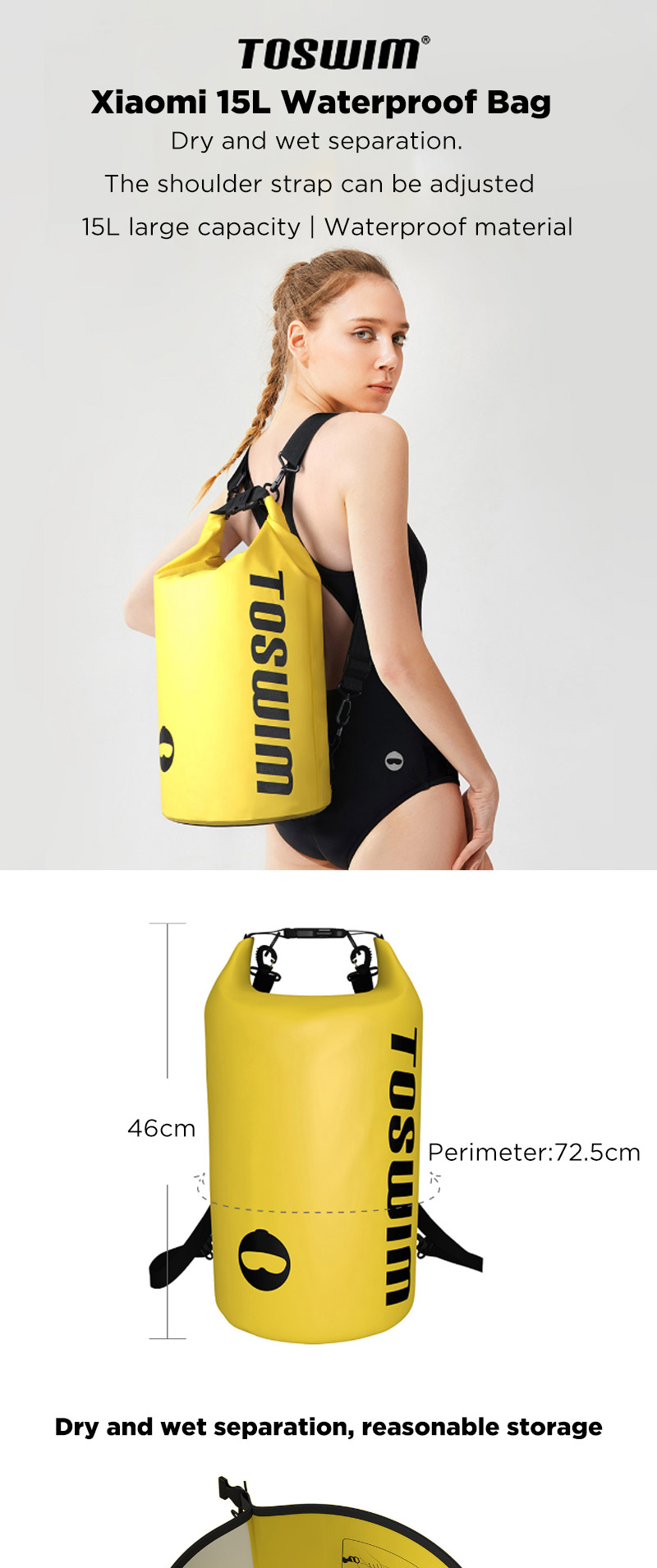xiaomi toswim 15l waterproof backpack