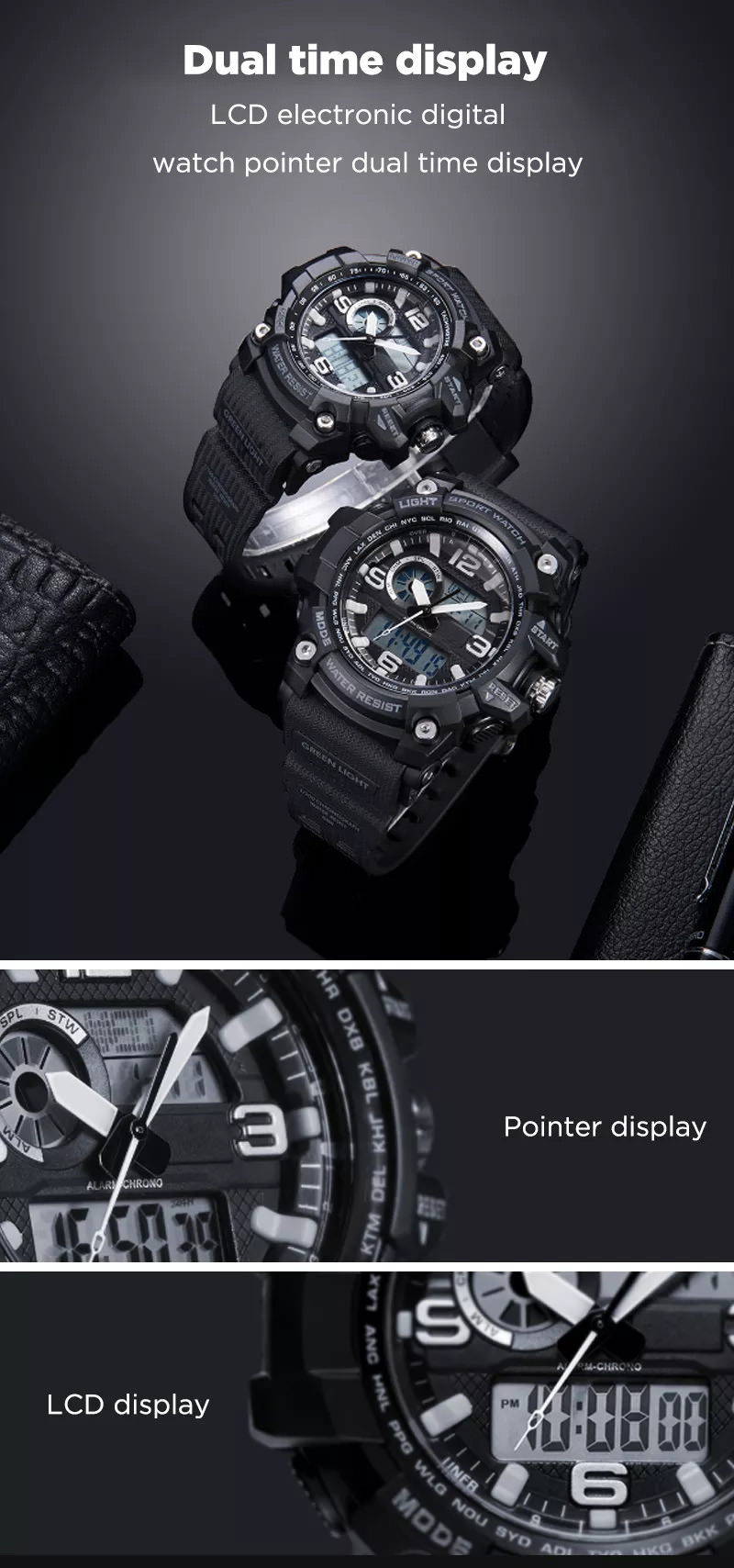 xiaomi twentyseventeen dual display digital watch for sale