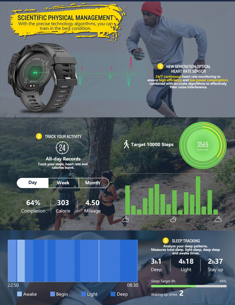 zeblaze vibe 5 bluetooth smartwatch for sale