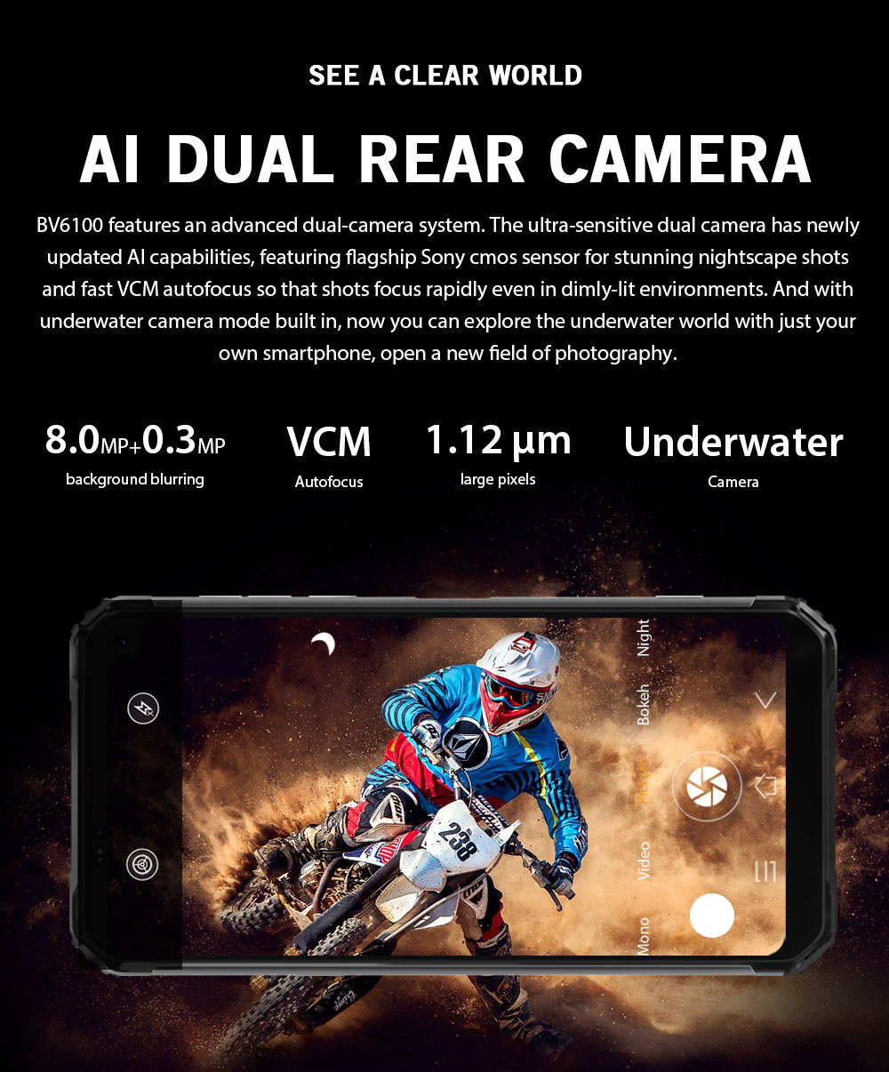 2019 blackview bv6100 4g smartphone 3gb/16gb