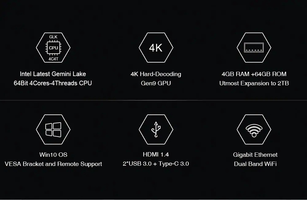 new chuwi gbox pro mini pc 4gb 64gb