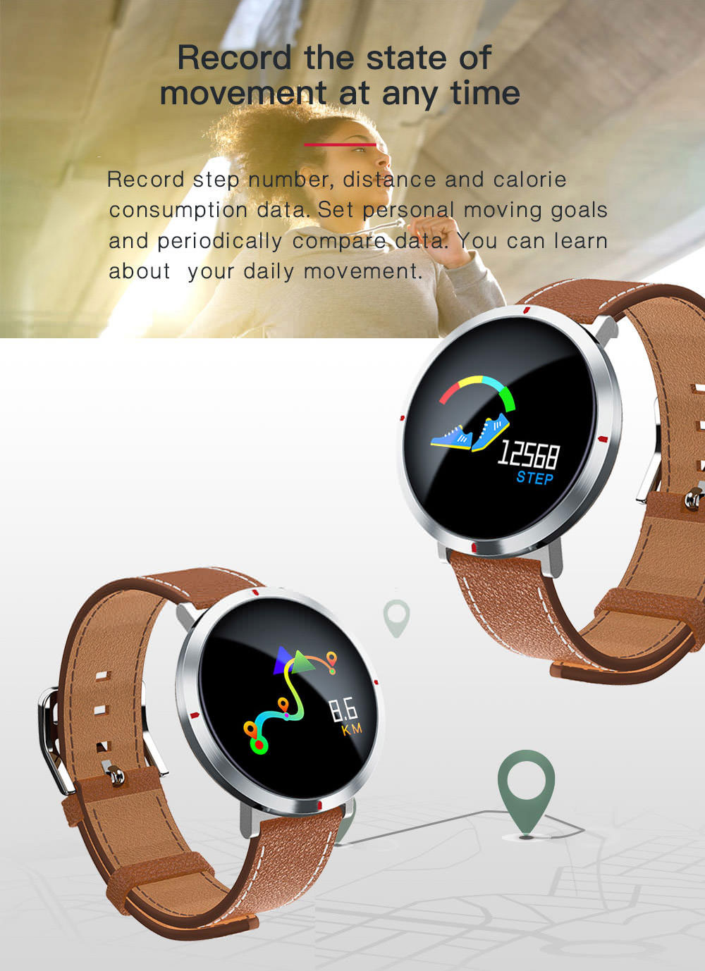 buy goral s2 pro leather band smartwatch