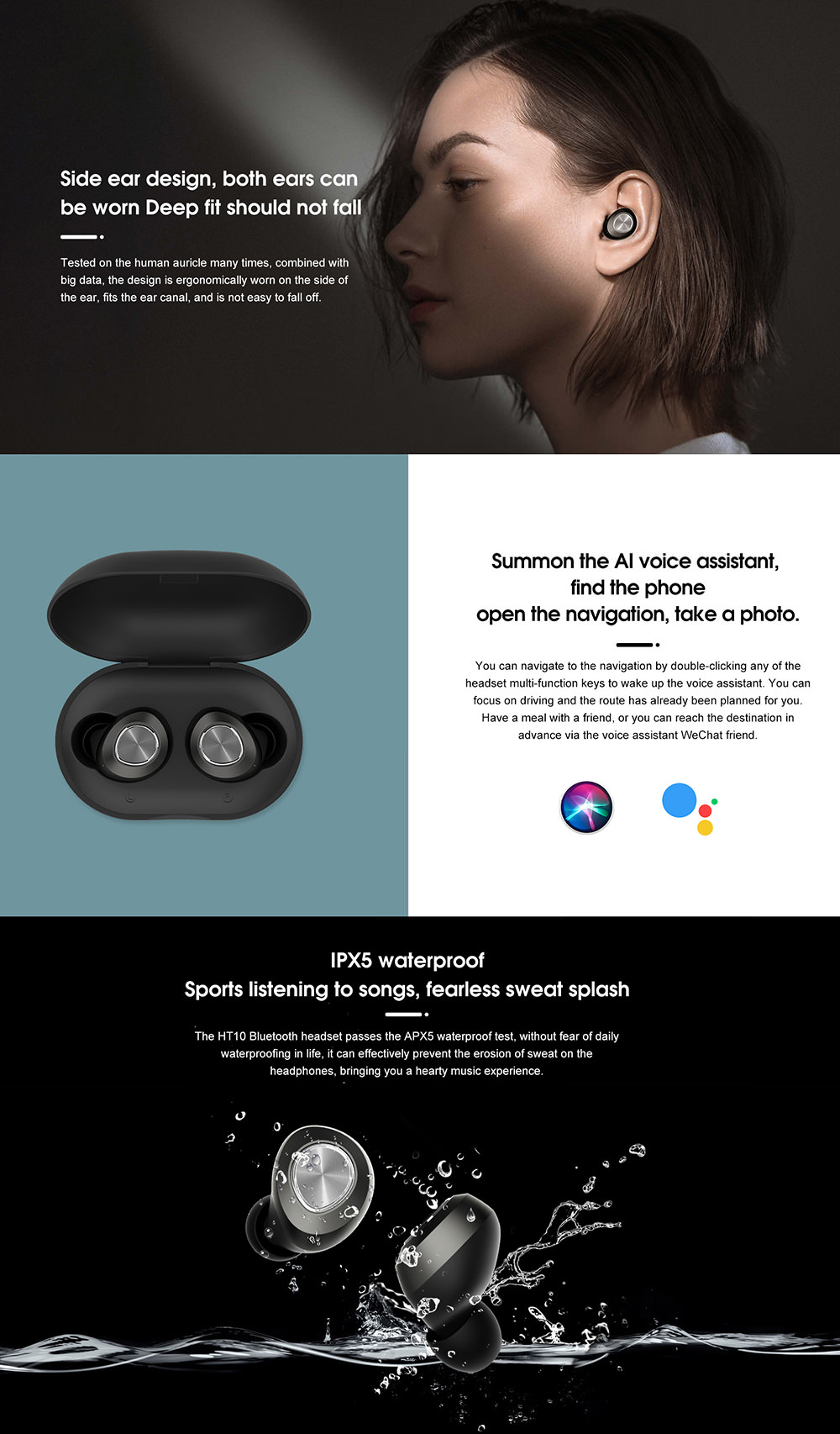 2019 lenovo ht10 tws earphone